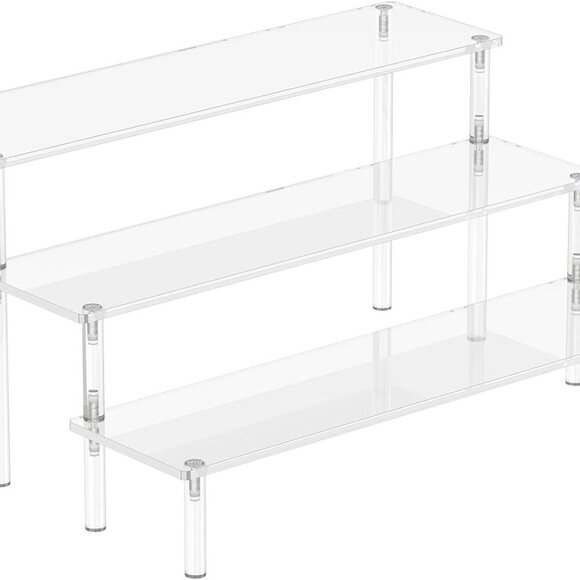 Acrylic Display Risers, 3 Tier Perfume Organizer Stand, Clear Cupcake Stand Hold - Picture 1 of 7